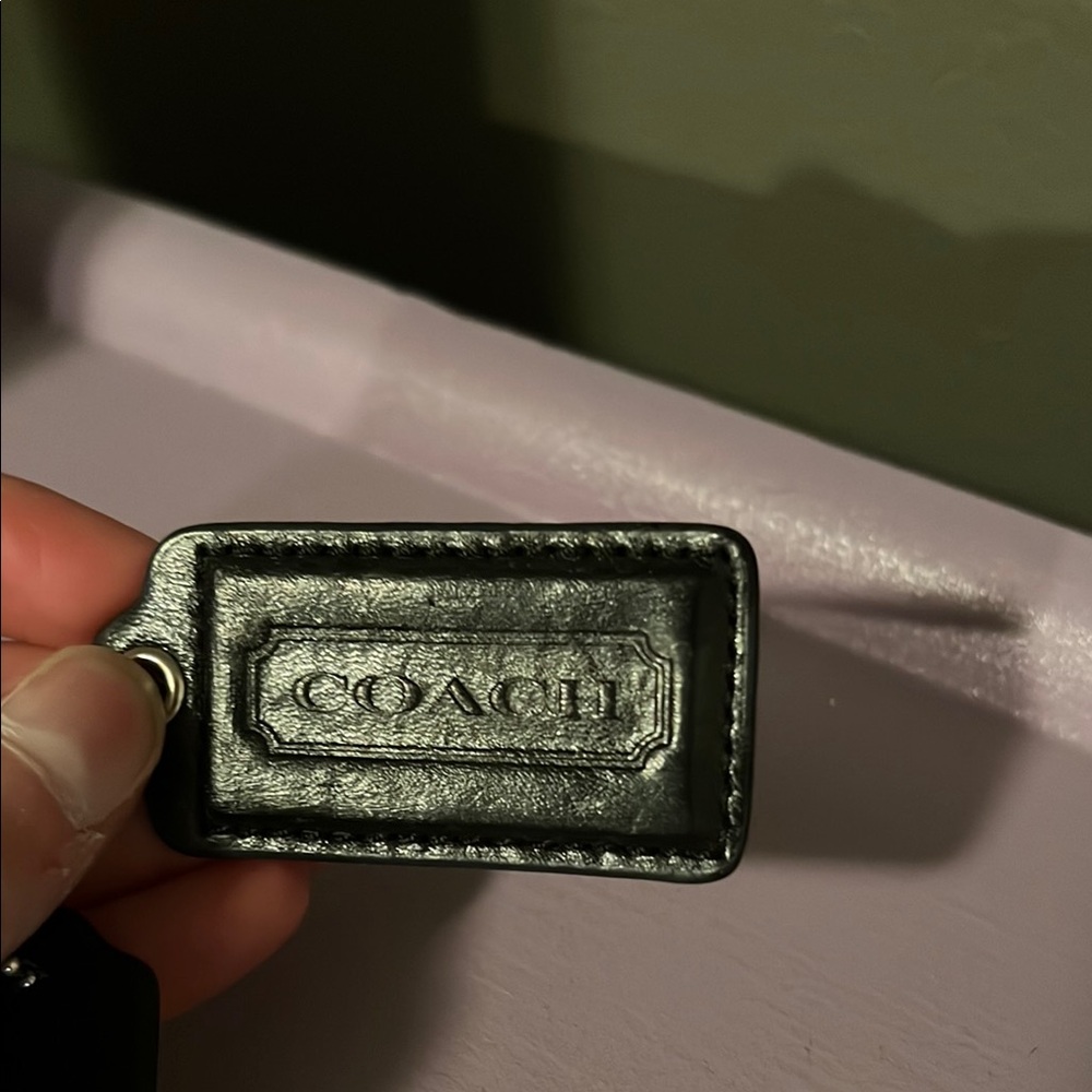 Coach Black Leather Tag
